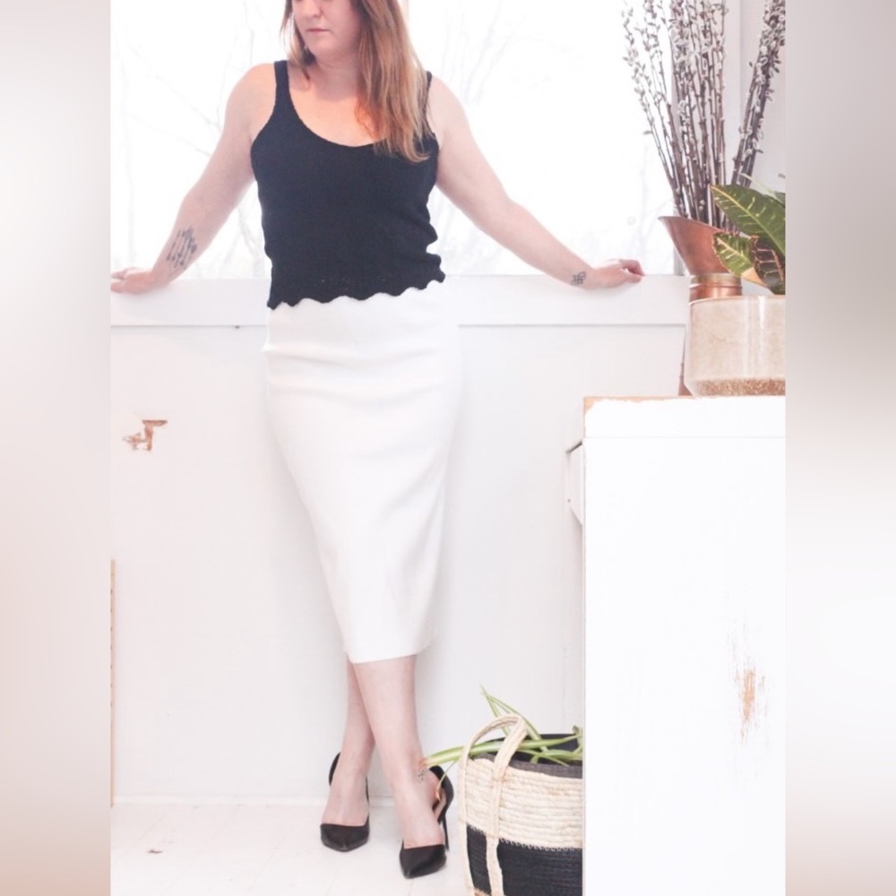 White knit skirt Small